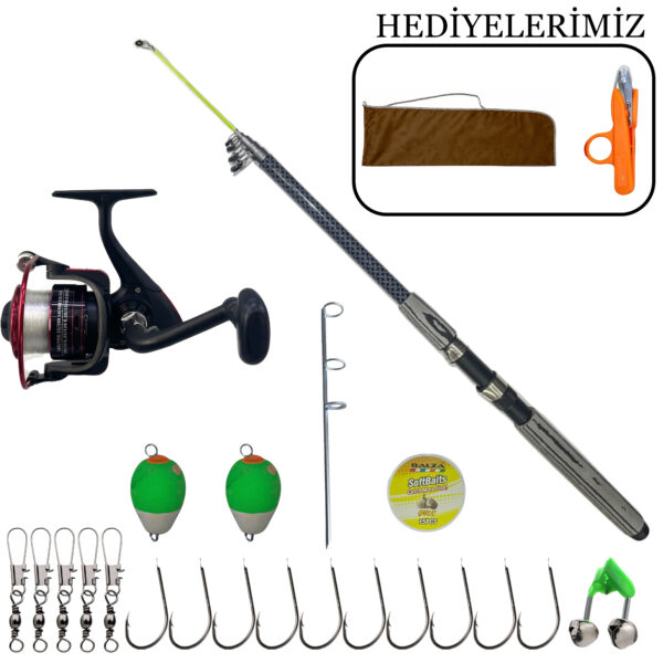 3.00m Teleskopik Olta Kamışı (100-300g) 5000 Set